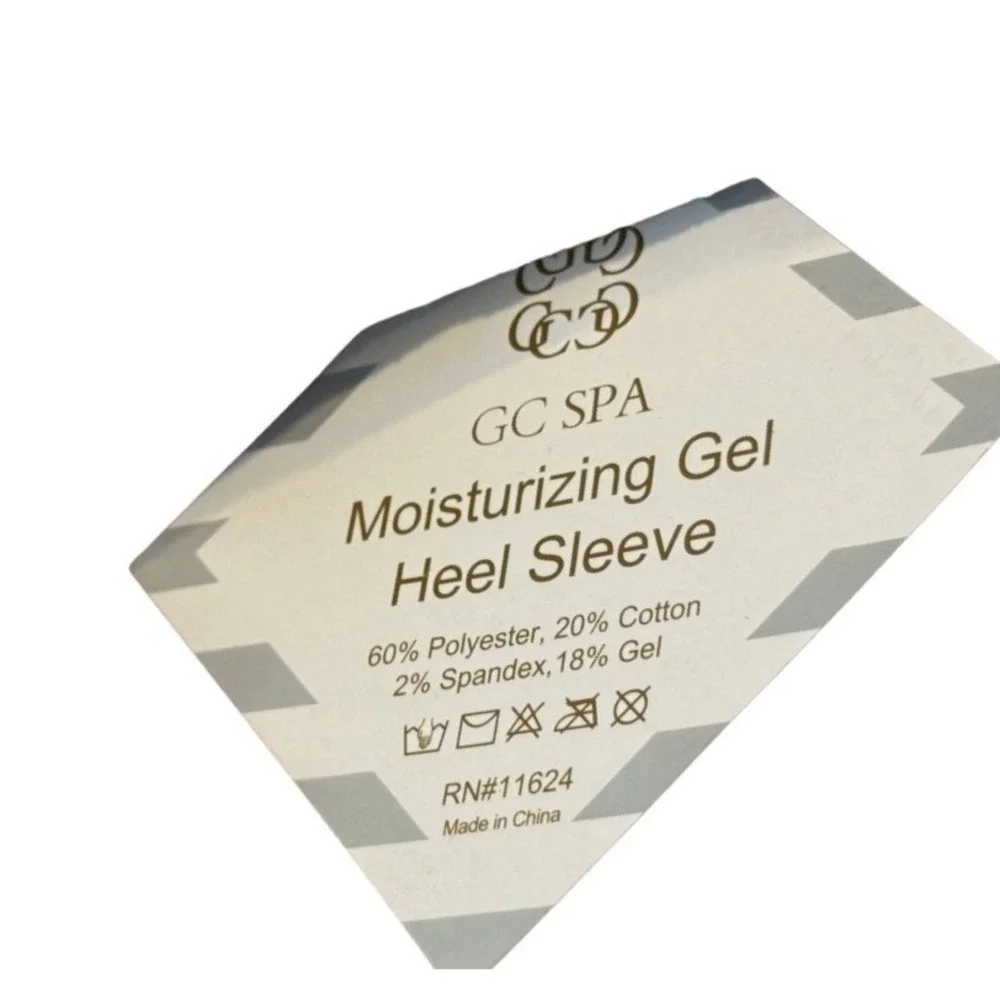 Gold Coast Spa Moisturizing Gel Heel Sleeves 2 Pairs Gray Toeless Spa‎ Socks NWT